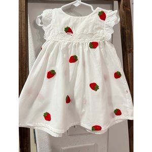 Strawberry embroidered dress